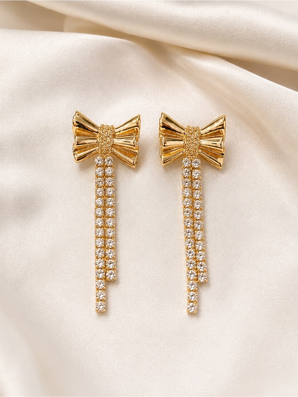 Bow Linear Drop Earrings NWT